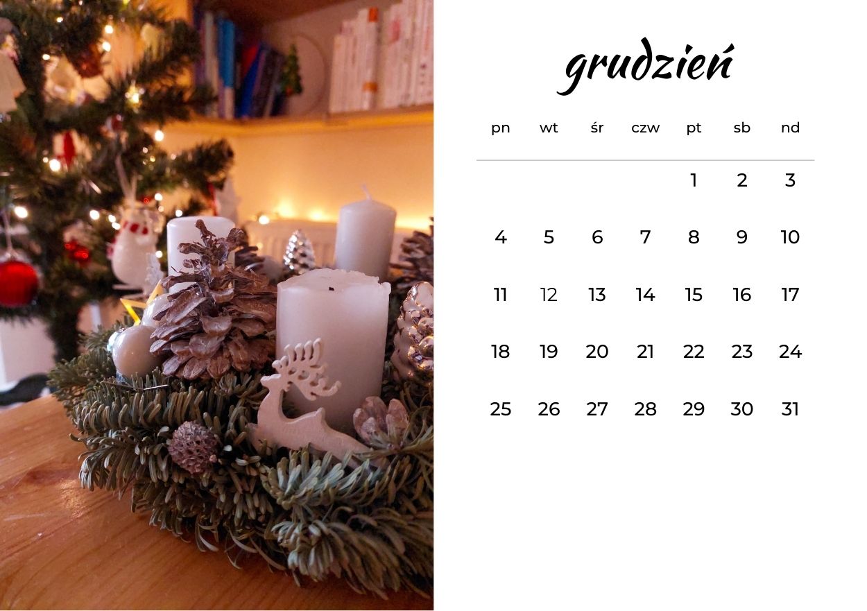 Personalizowany kalendarz ze zdjęciami i miejscem na notatki